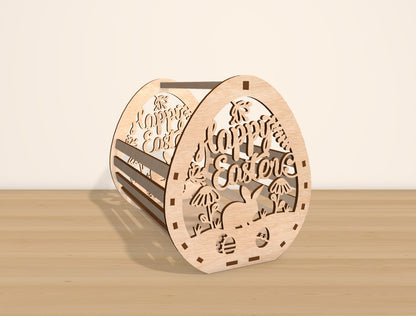 Easter Egg Basket Holder SVG Bundle Wooden Candy for Glowforge and xTool