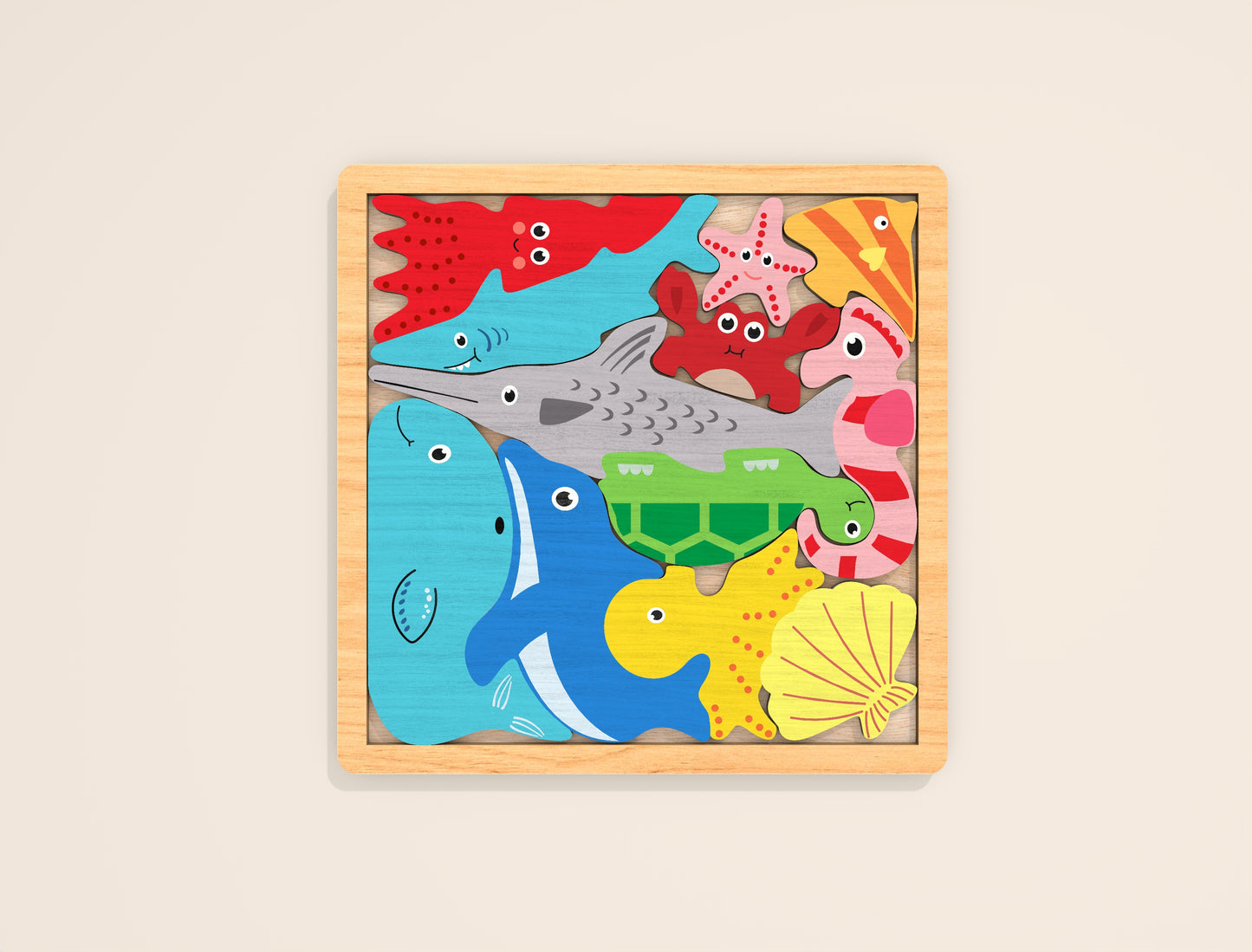 Animal Puzzle Board SVG Laser Cut File for LightBurn and Glowforge