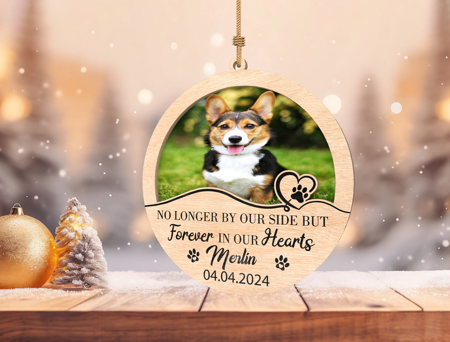 Pet Photo Memorial Ornament SVG for Glowforge and LightBurn
