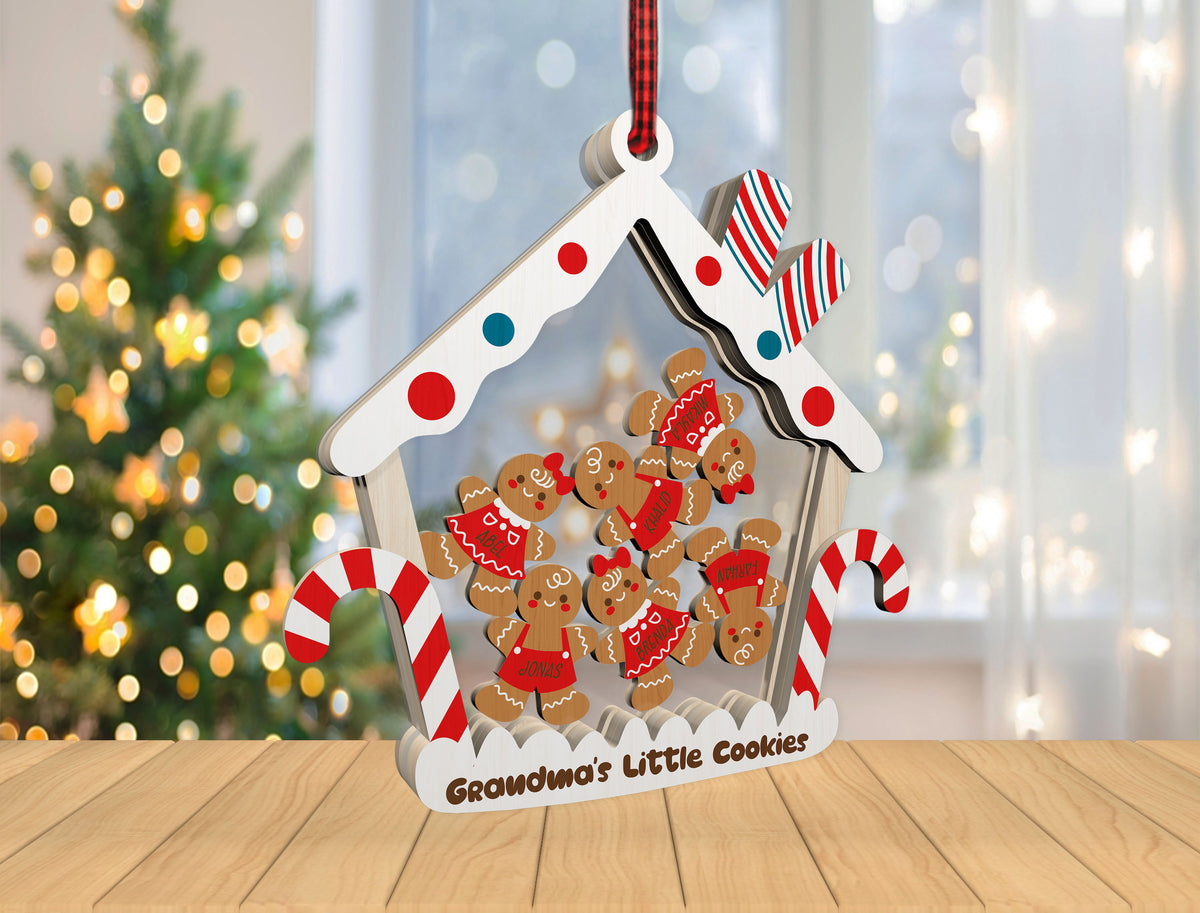 Personalized Grandma Gingerbread House Ornament SVG Laser Cut File