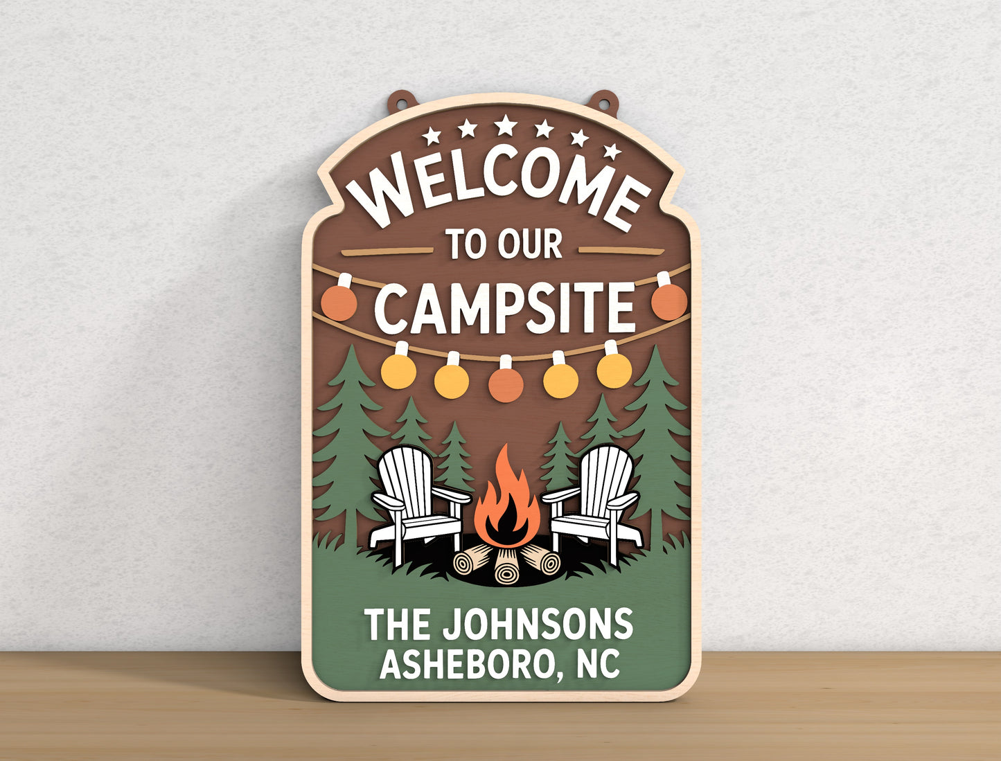 Personalized Campsite Sign SVG Bundle for xTool and Glowforge Users