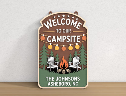 Personalized Campsite Sign SVG Bundle for xTool and Glowforge Users