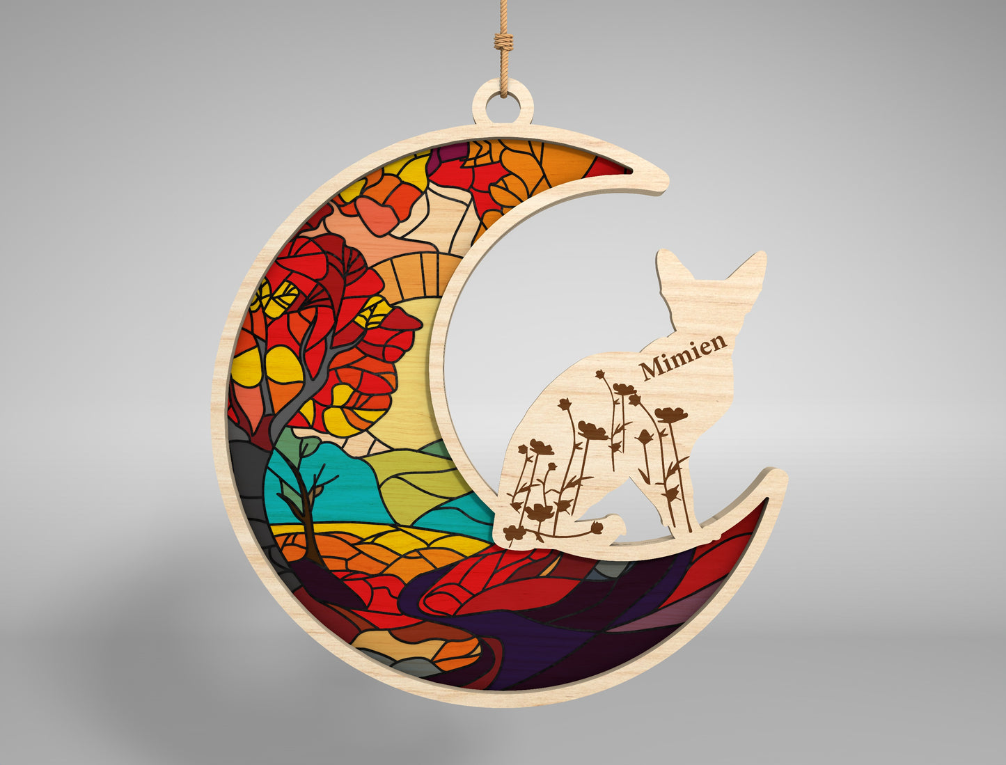 Personalized Cat Memorial Ornament SVG Laser Cut File for xTool and Glowforge