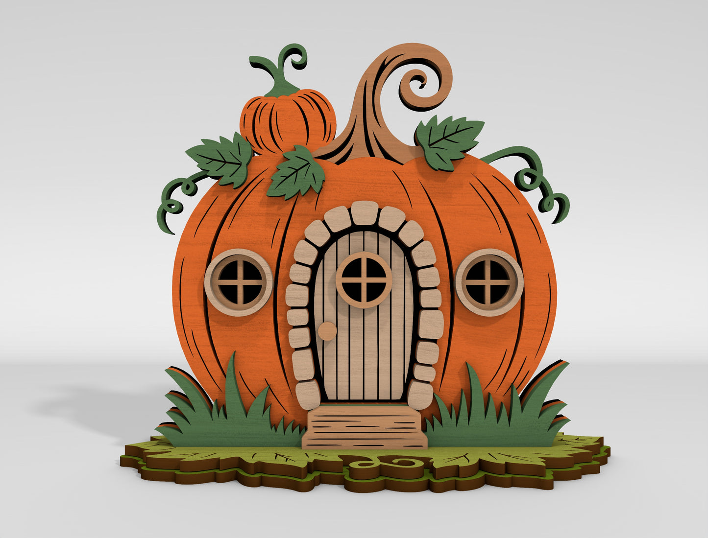 Pumpkin House Multilayer SVG for Glowforge xTool LightBurn