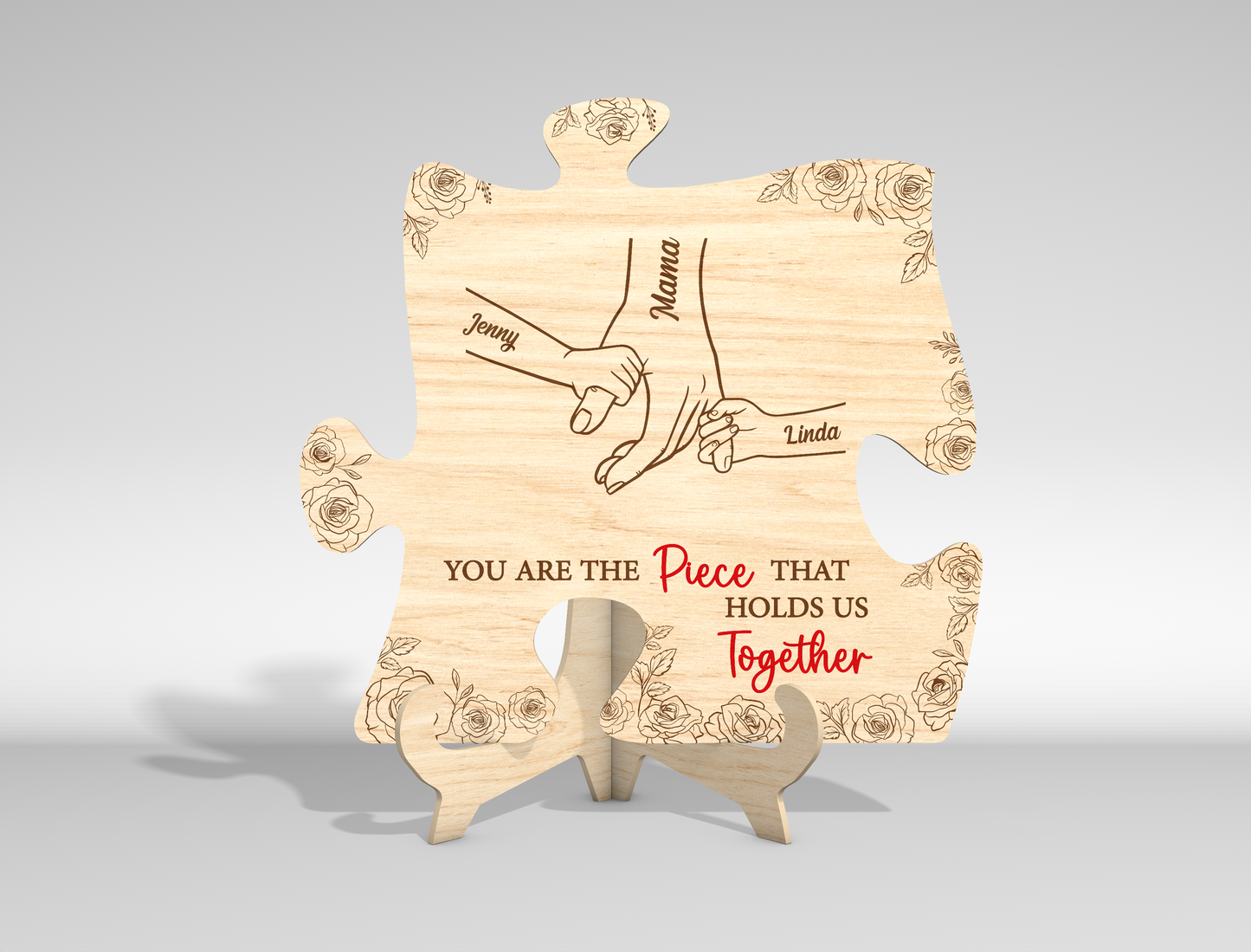 "You Are The Piece" Family Puzzle Sign SVG for Glowforge and xTool
