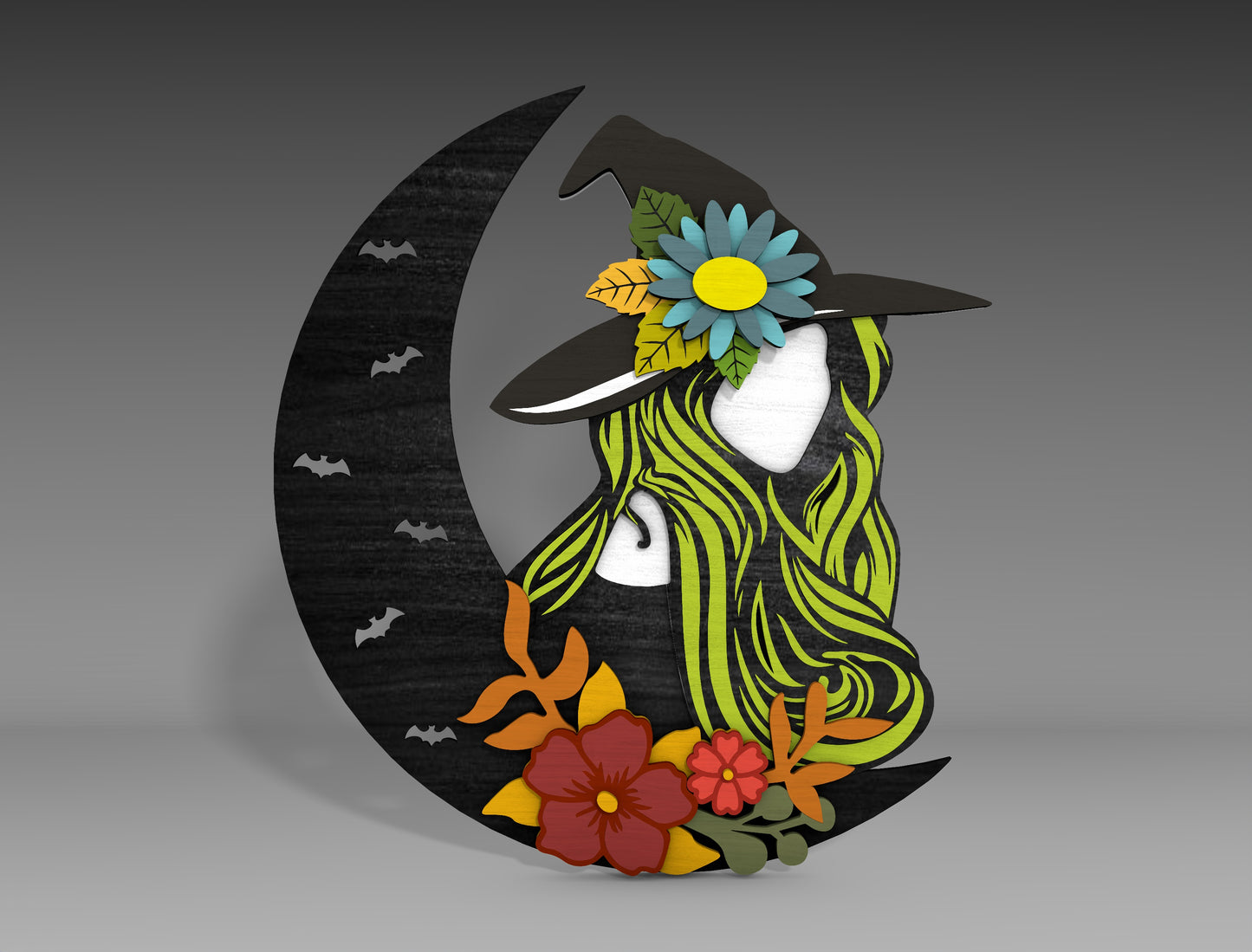 Halloween Witch Shelf Sitter SVG Bundle Standing Decor for Glowforge LightBurn xTool 4 Designs