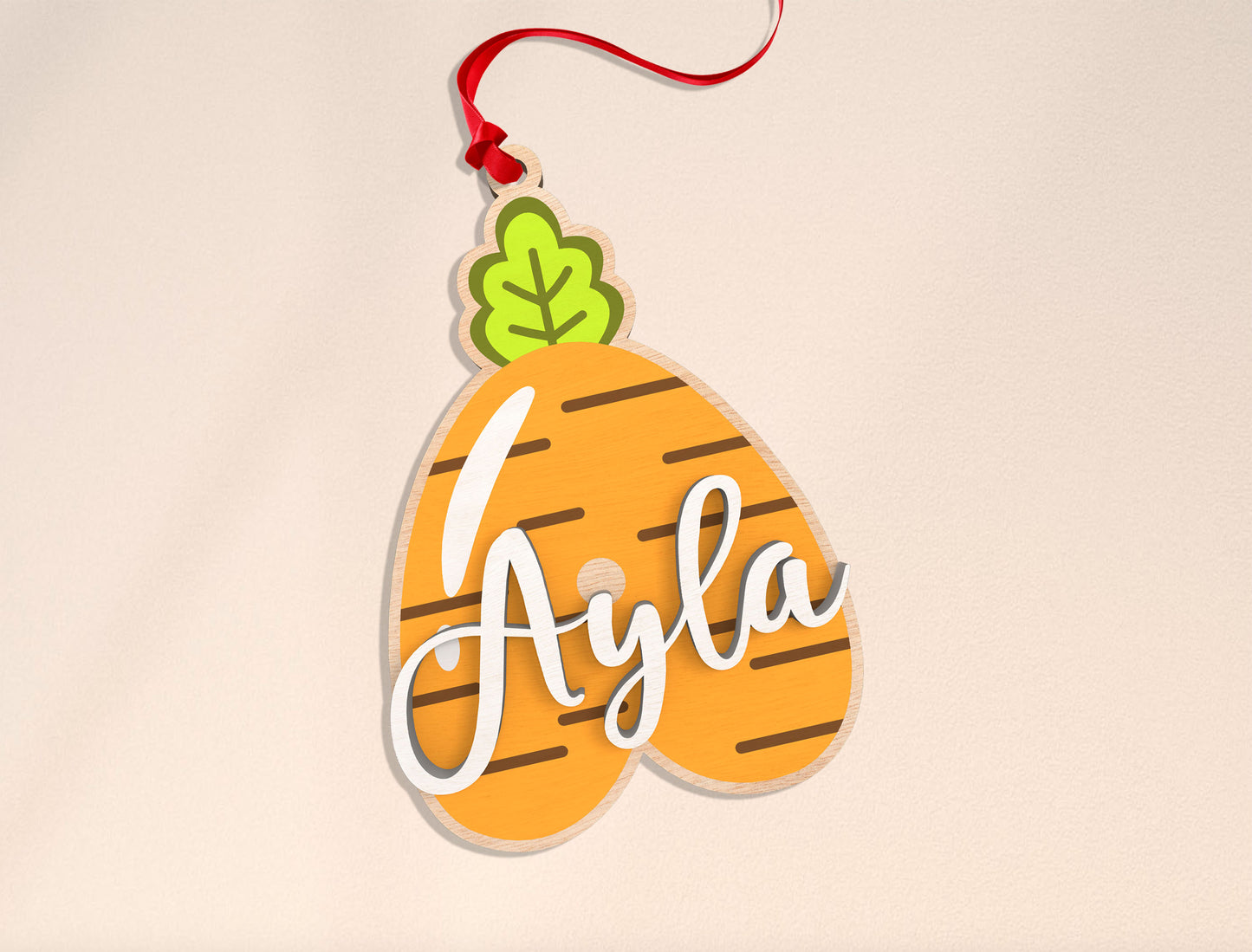 Easter Carrot Alphabet Name Tag SVG Bundle 26 Letters for Glowforge