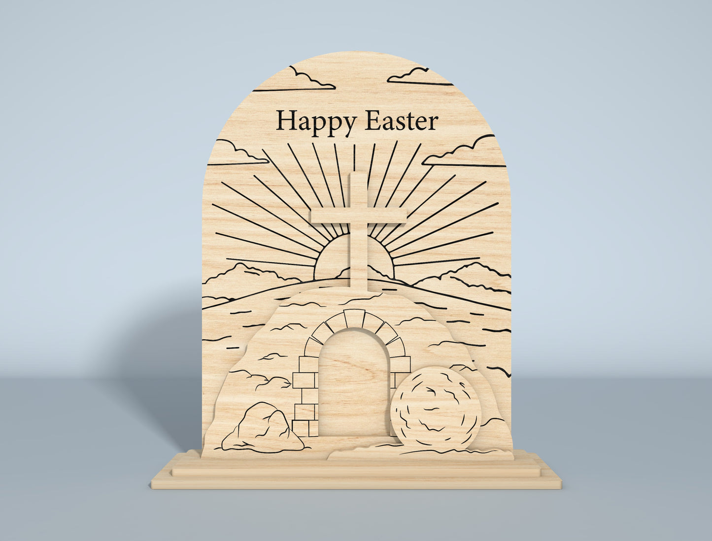 Christian Easter Tabletop SVG Bundle Engraved Scene for Glowforge