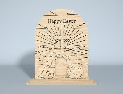 Christian Easter Tabletop SVG Bundle Engraved Scene for Glowforge