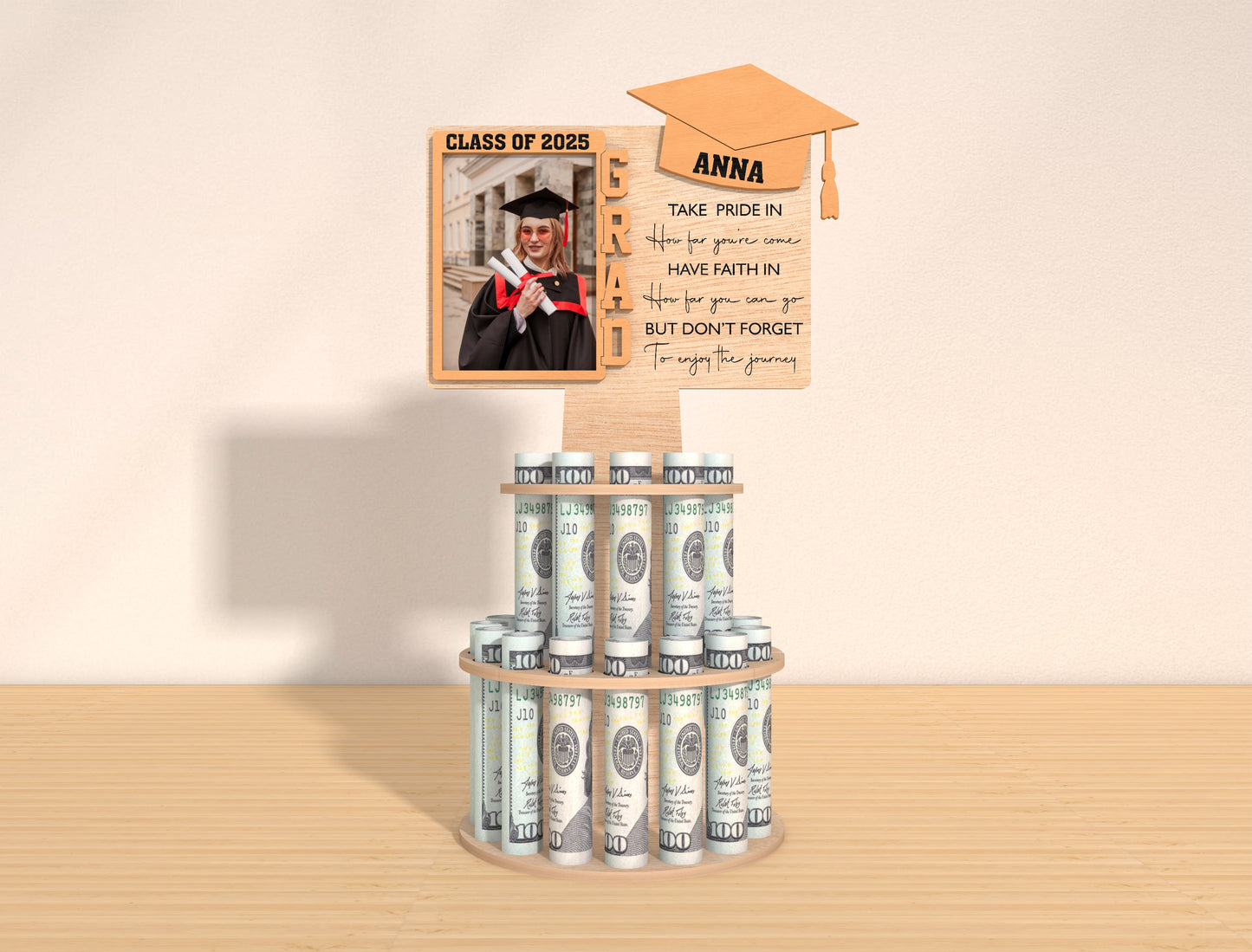 Graduation Money Cake Photo Frame SVG for Glowforge and LightBurn