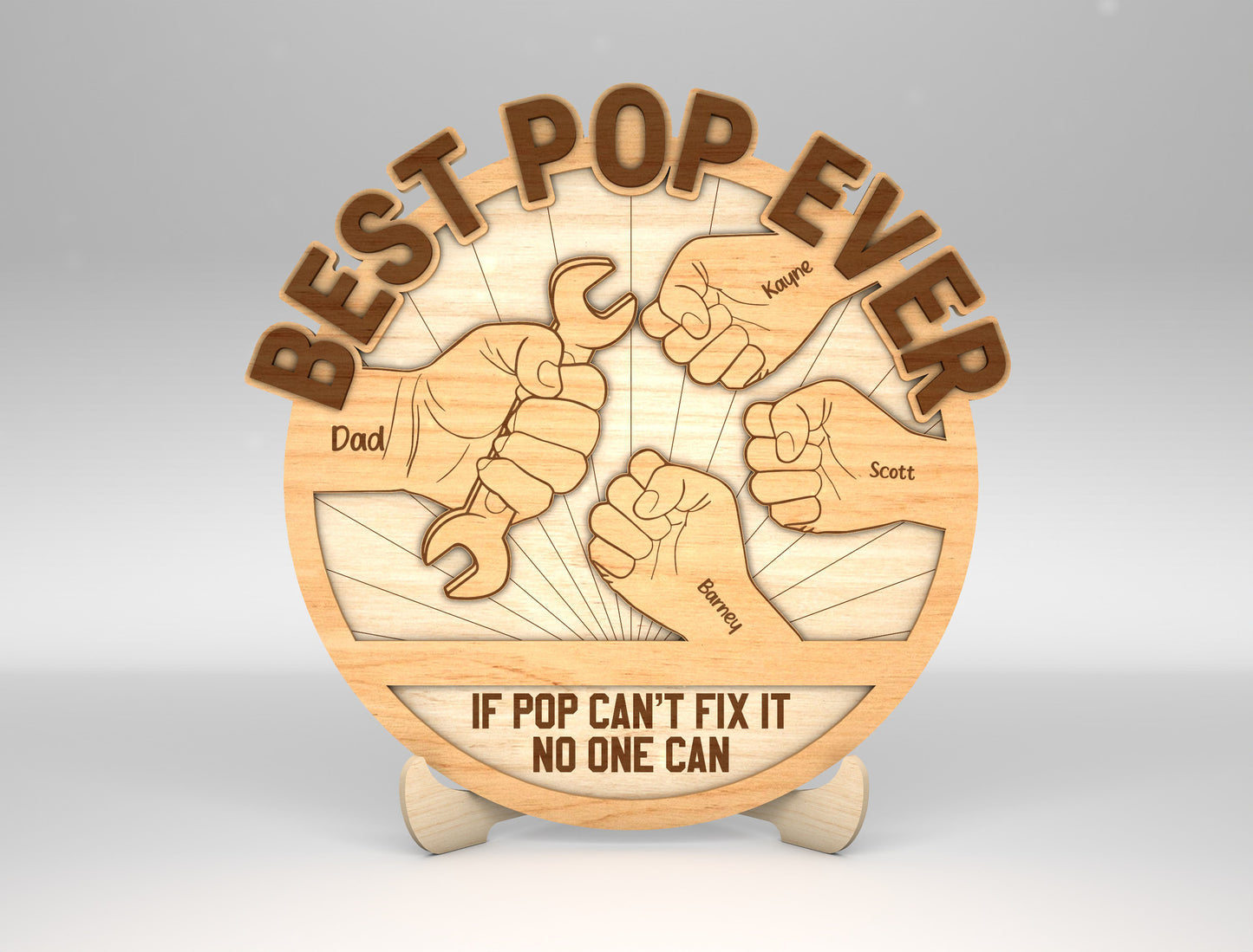 If Dad Can't Fix It Sign SVG Laser Cut File for Glowforge and LightBurn