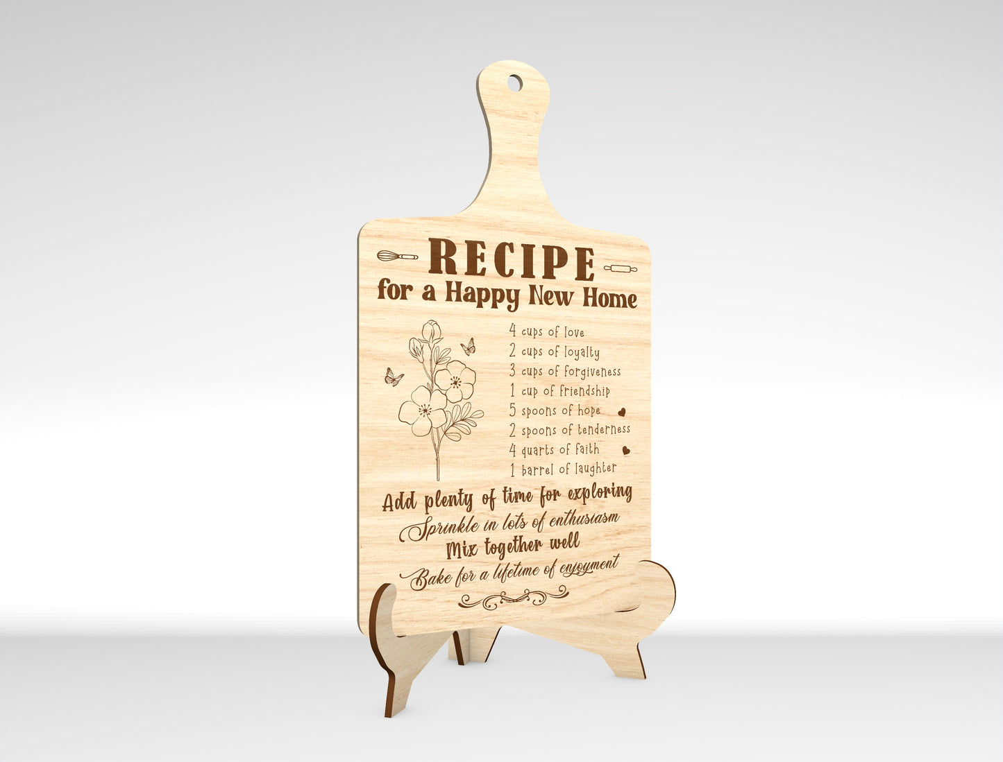 Recipe for a Happy New Home SVG Laser Cut File for Glowforge