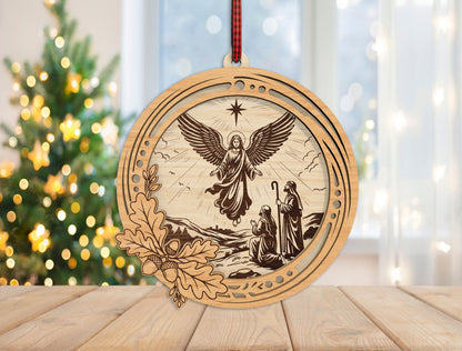 Nativity Ornament SVG Bundle 6 Christian Christmas Laser Cut Designs