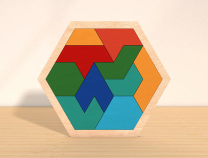 Hexagon Puzzle Board SVG Laser Cut File for Glowforge and xTool