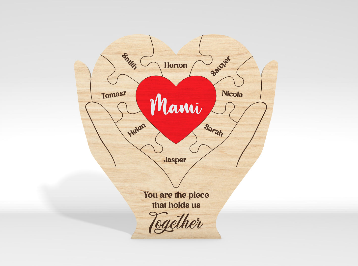 Personalized Mom Puzzle Custom Name Sign SVG for Glowforge and xTool