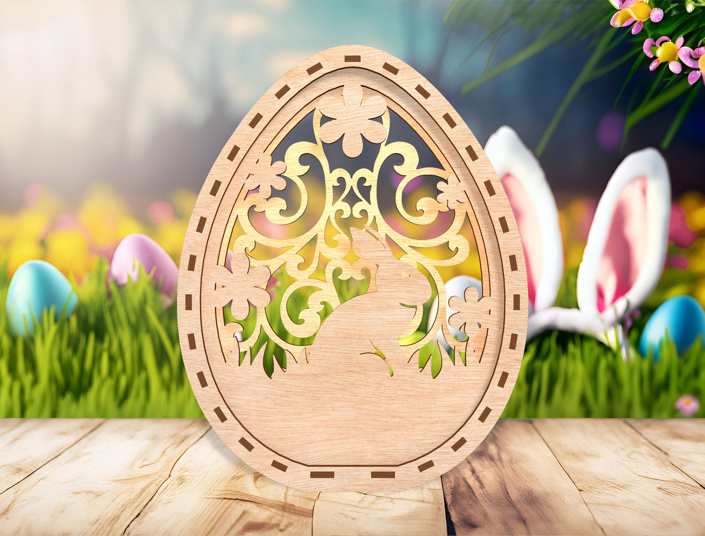 Easter Egg Floral Lantern SVG Spring Light Box for xTool and Glowforge