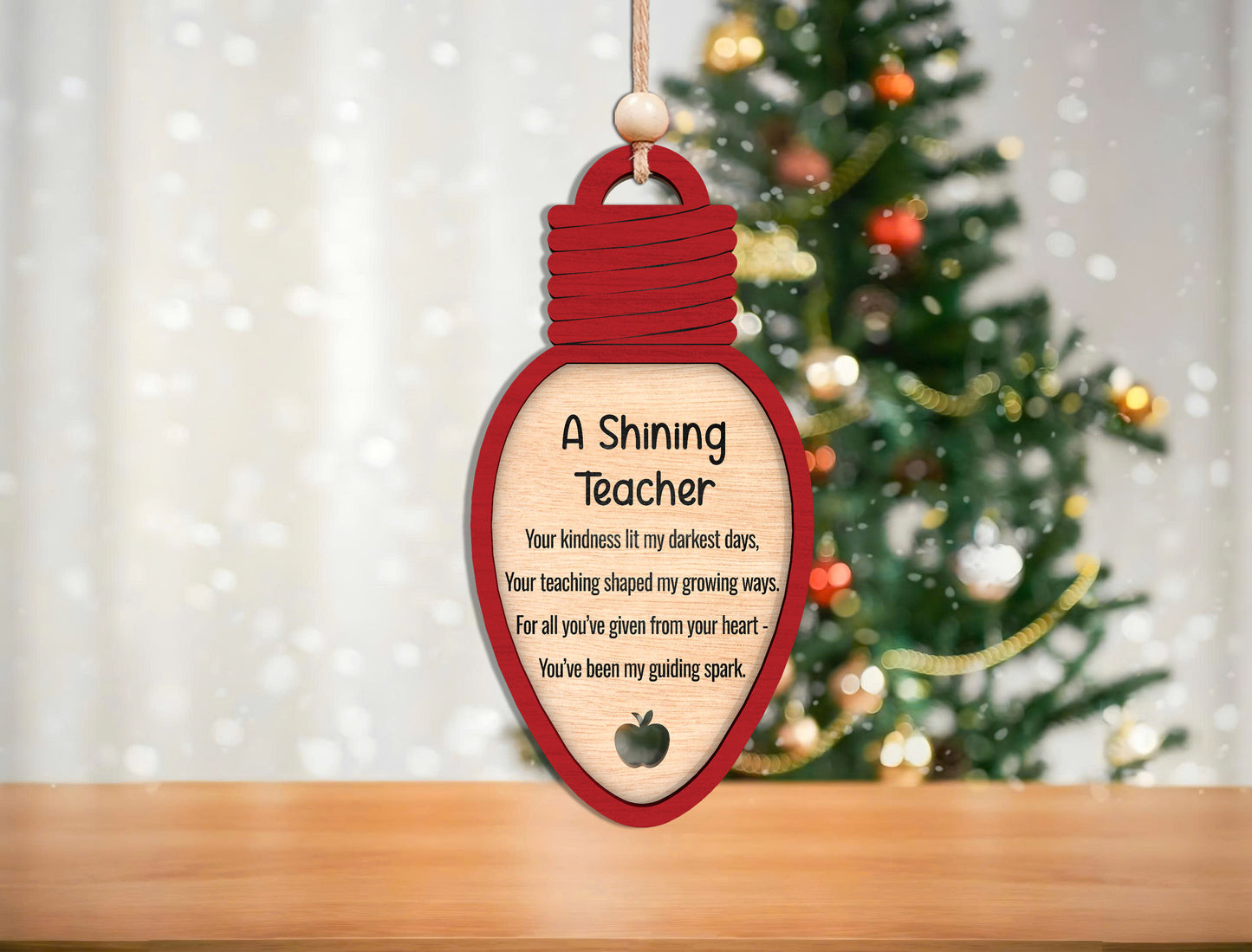 Teacher Appreciation Ornament SVG Bundle for Glowforge and LightBurn