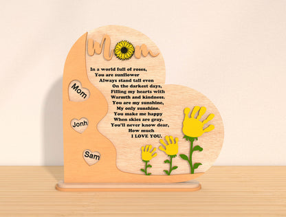 Mom Heart Plaque Floral Family Sign SVG Bundle for Glowforge and xTool