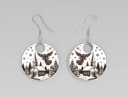 Christmas Winter Scene Wood Earring SVG Bundle 4