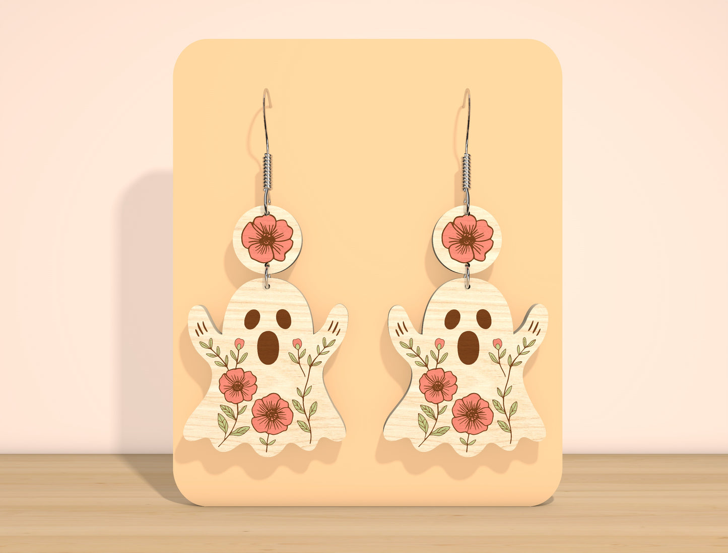 Ghost Sunflower Earrings SVG Bundle for Glowforge xTool LightBurn