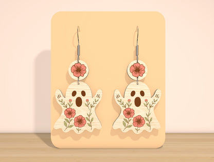 Ghost Sunflower Earrings SVG Bundle for Glowforge xTool LightBurn