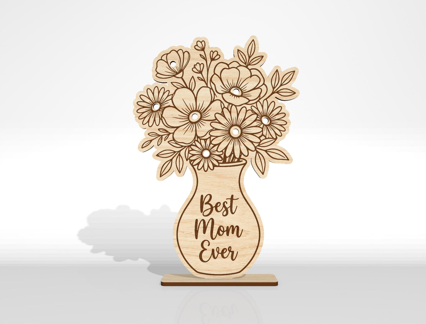 Hand Picked for Mommy Flower Holder SVG Bundle Laser Cut File for LightBurn and xTool