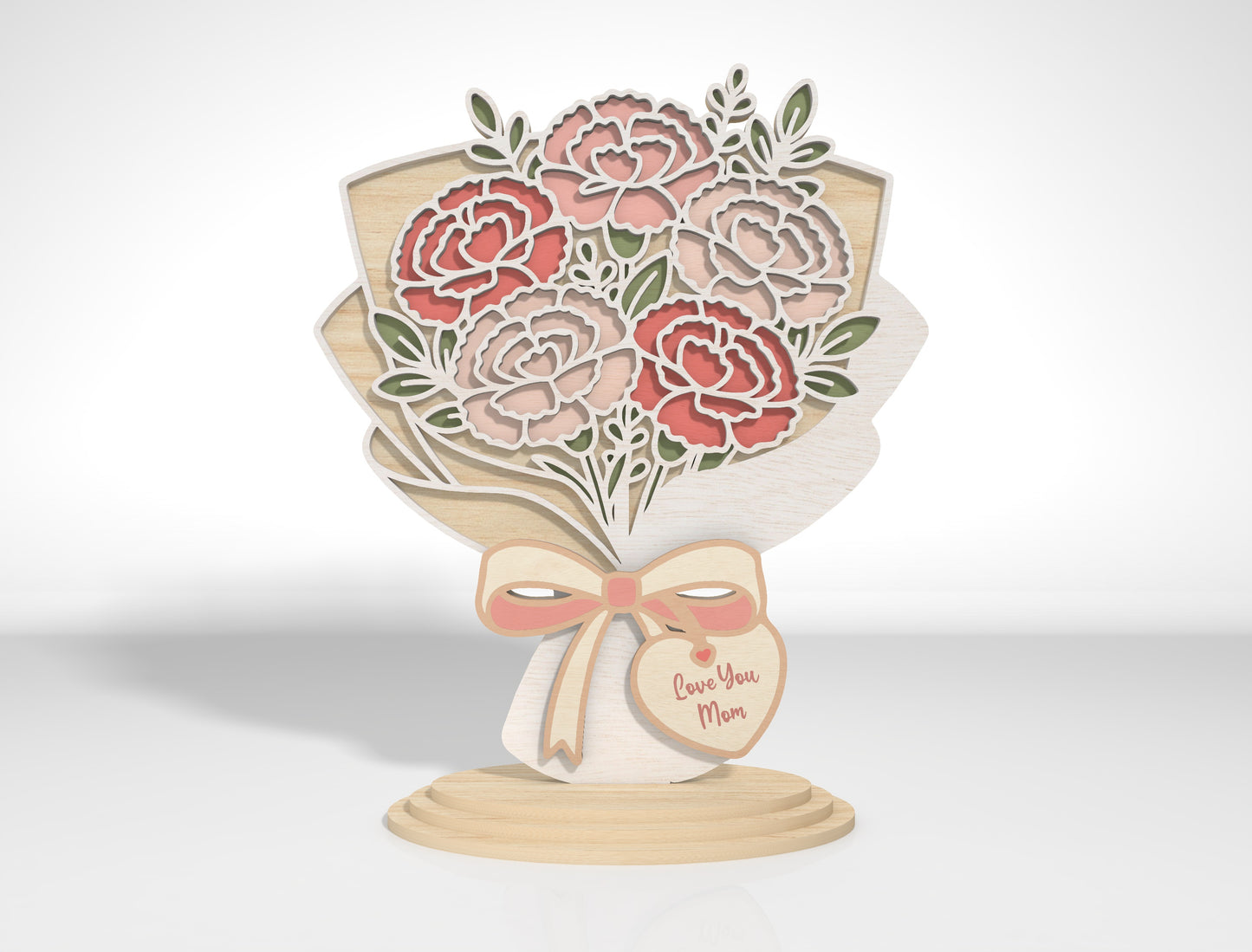 Flower Bouquet Stand SVG Bundle Layered Floral for Glowforge