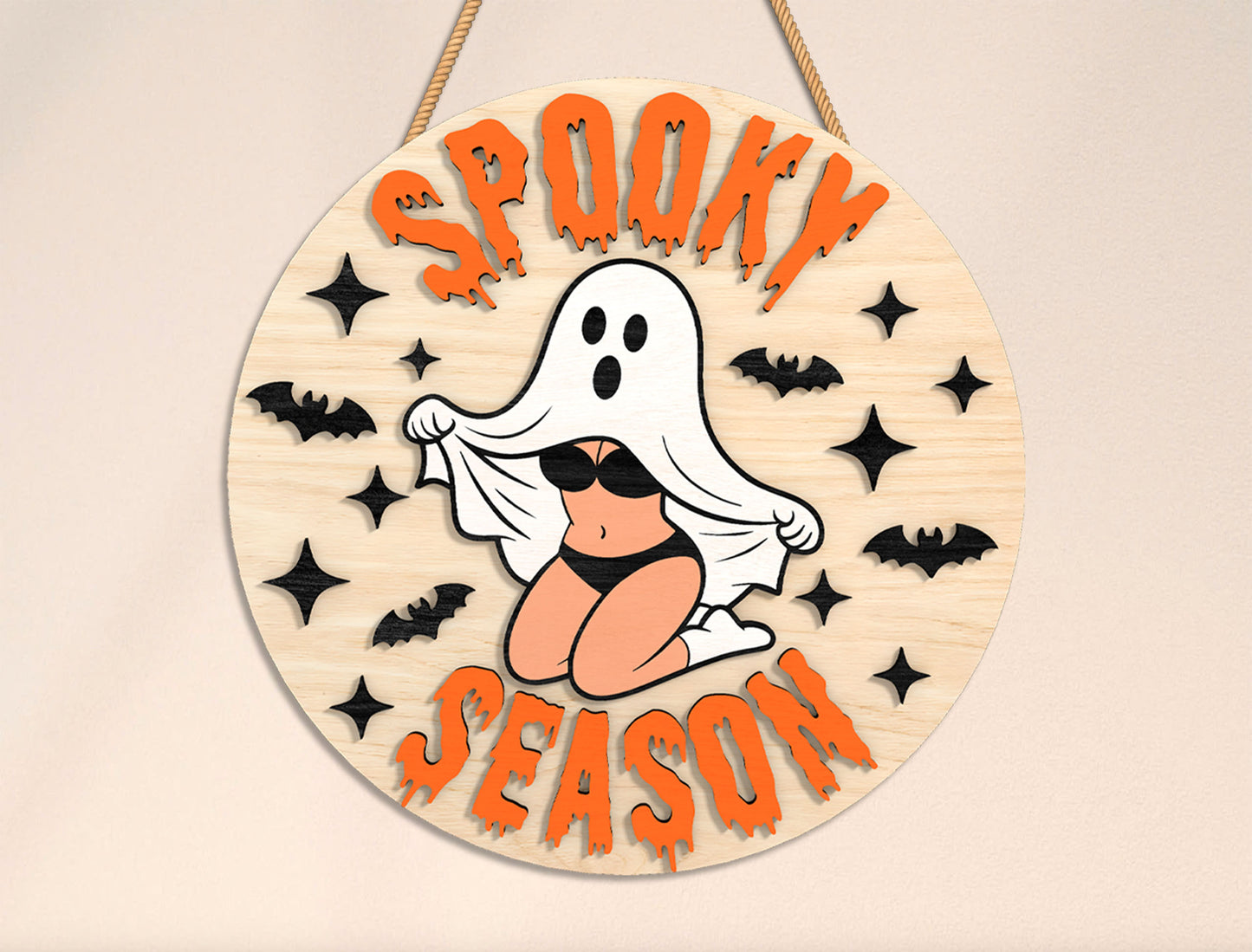 Sexy Ghost Door Sign SVG Bundle for Glowforge xTool LightBurn 6 Designs