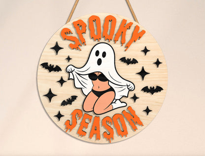 Sexy Ghost Door Sign SVG Bundle for Glowforge xTool LightBurn 6 Designs