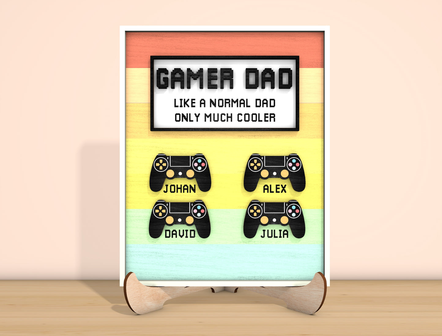 Gamer Dad Father’s Day Laser Cut File | Gaming Dad Tabletop Sign | Fun Wooden Decor | Glowforge, xTool, LightBurn, etc.