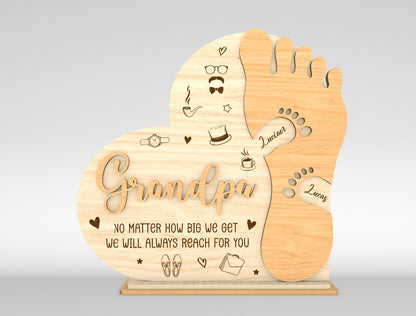 Personalized Dad Footprint Sign SVG Laser Cut File for LightBurn and xTool