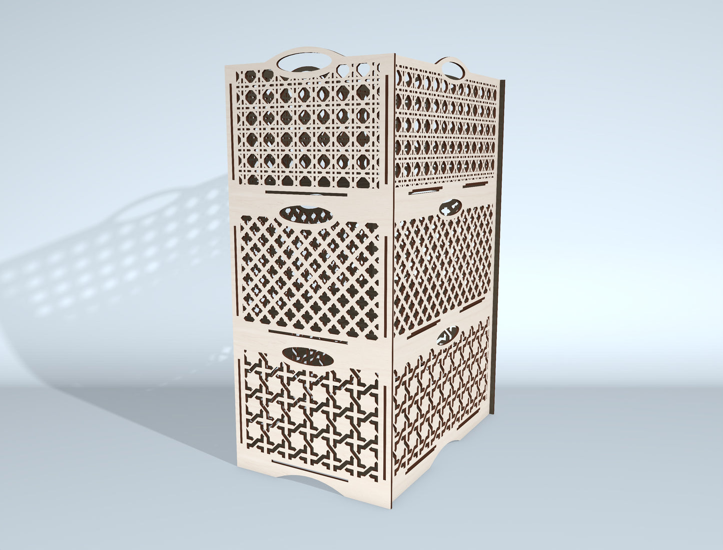 Wooden Laundry Hamper SVG Bundle for Glowforge and LightBurn