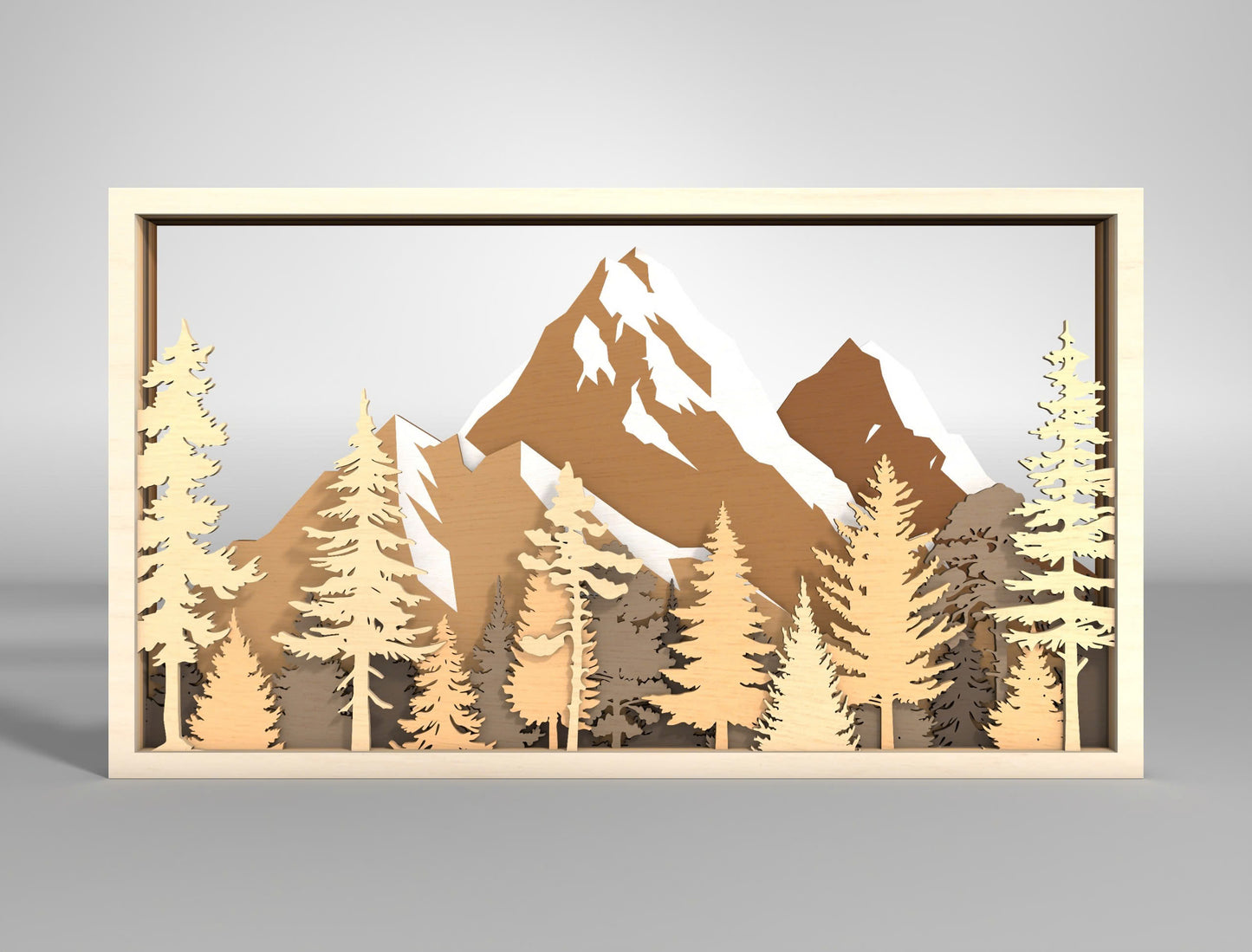 Autumn Forest Shadow Box SVG Multilayer for Glowforge and xTool Laser Cut File