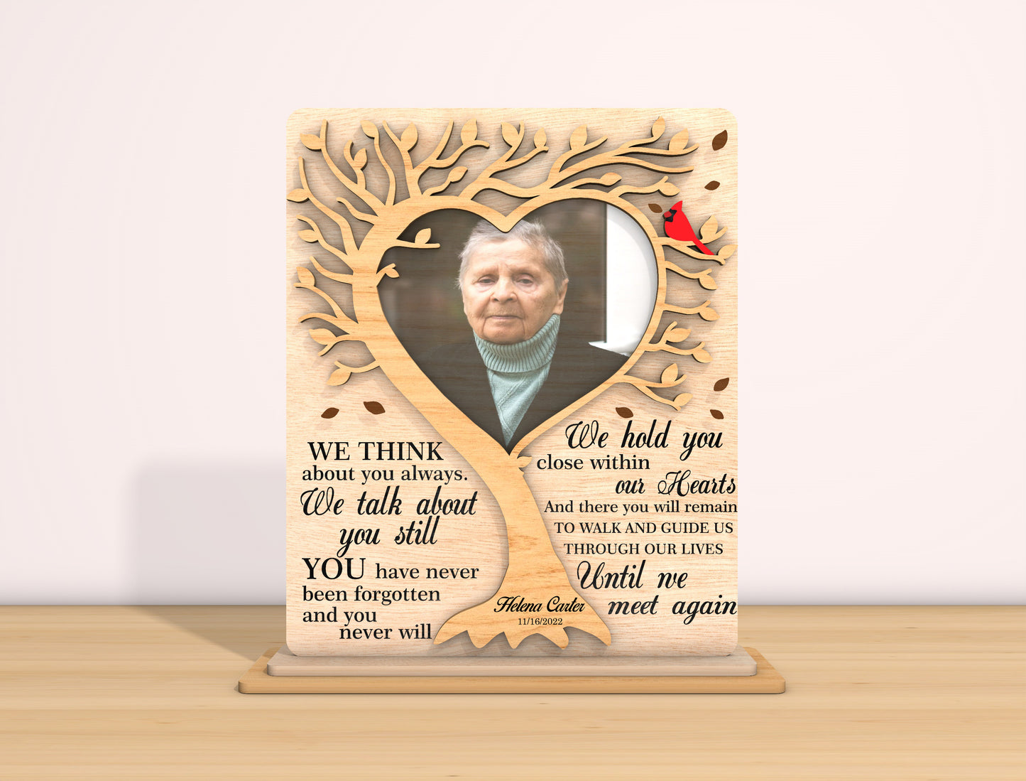 Memorial Tree Photo Sign SVG Laser Cut File for LightBurn