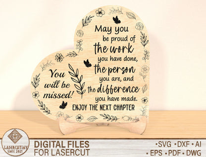 Mom Quote Heart Plaque SVG Bundle Mother Appreciation for LightBurn