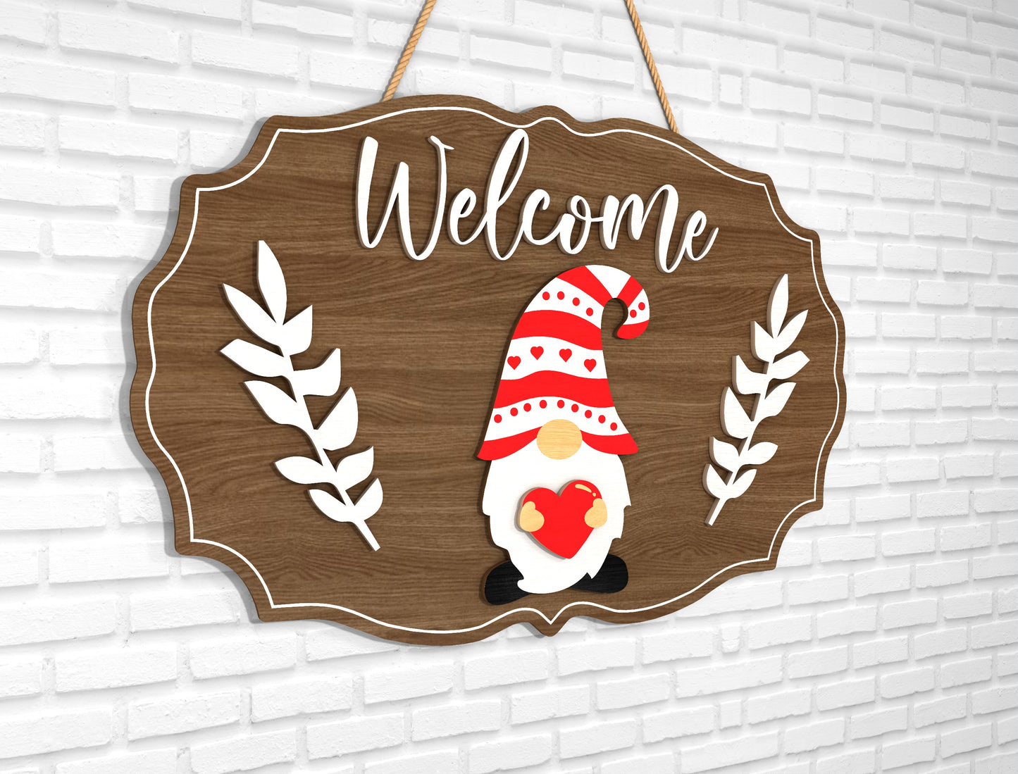 Interchangeable Gnome Door Sign SVG for Glowforge xTool Laser Cut File