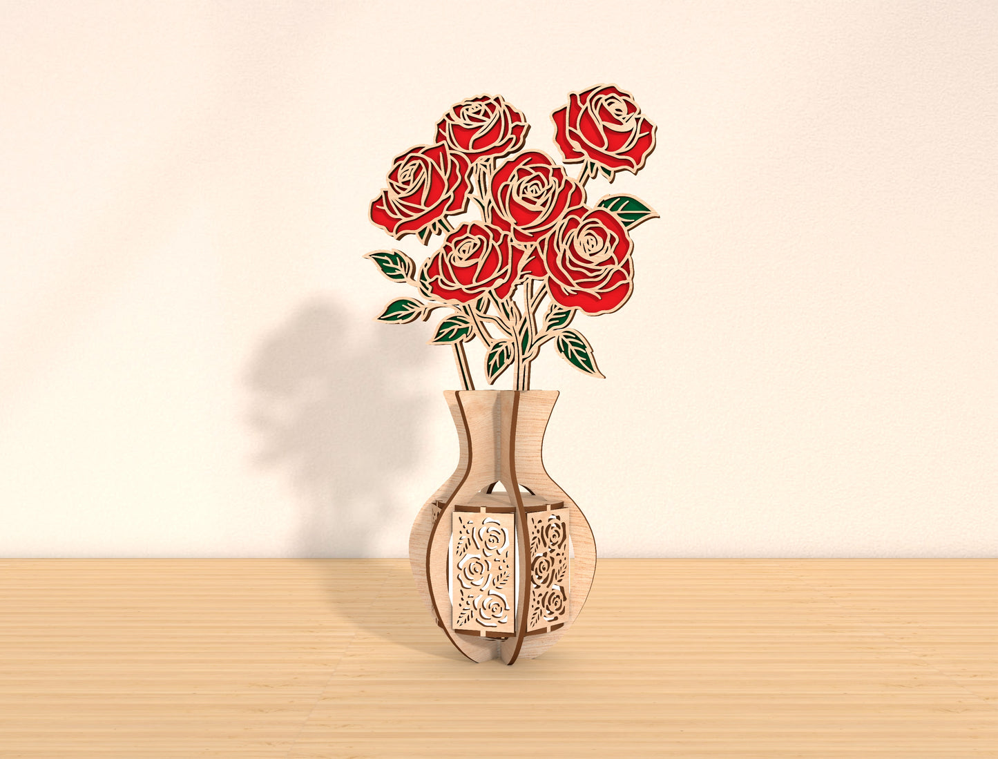 Rose Lantern SVG Romantic Candle Holder Laser Cut File for LightBurn and xTool
