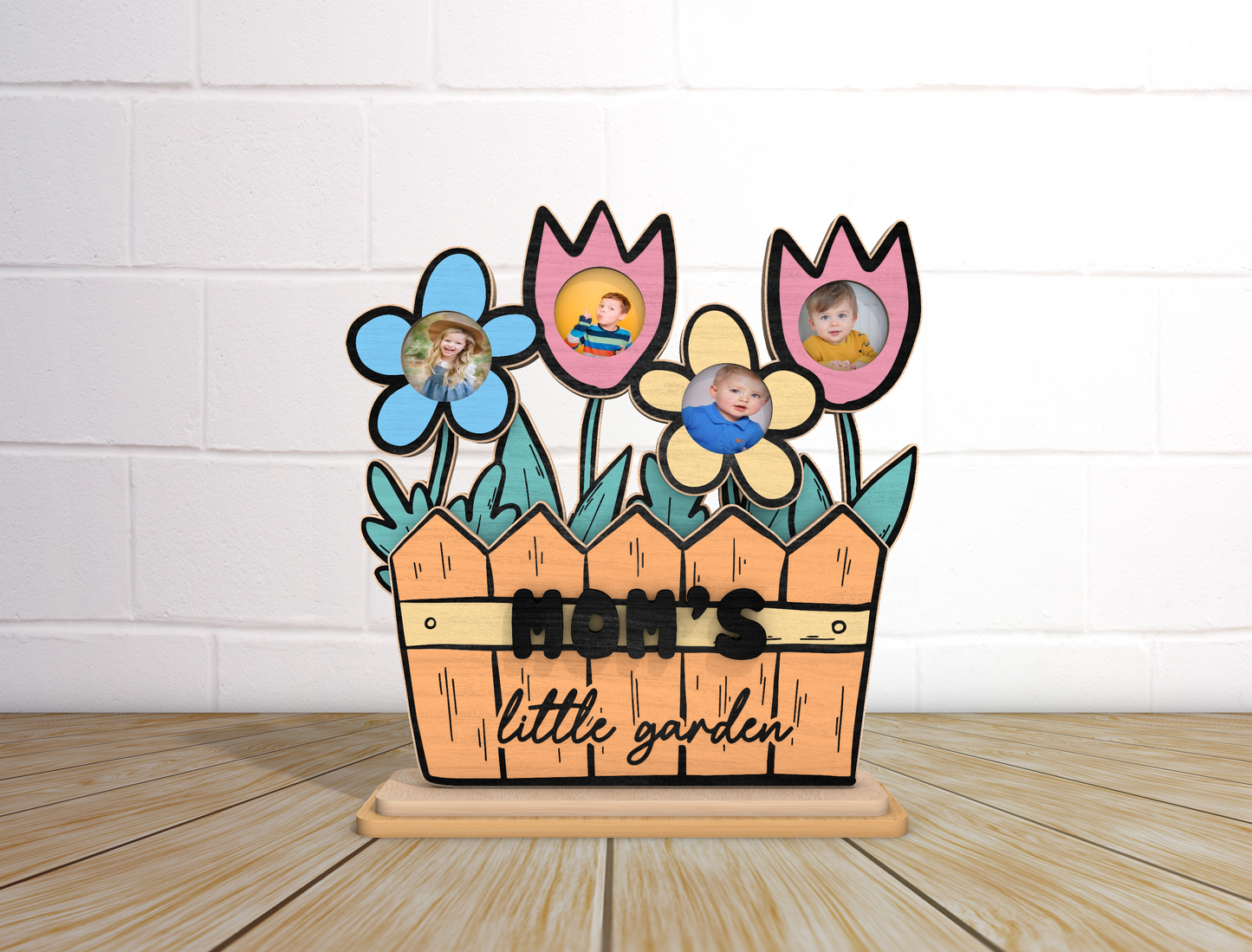 Easter Flower Photo Frame SVG Spring Floral Wooden for Glowforge and xTool
