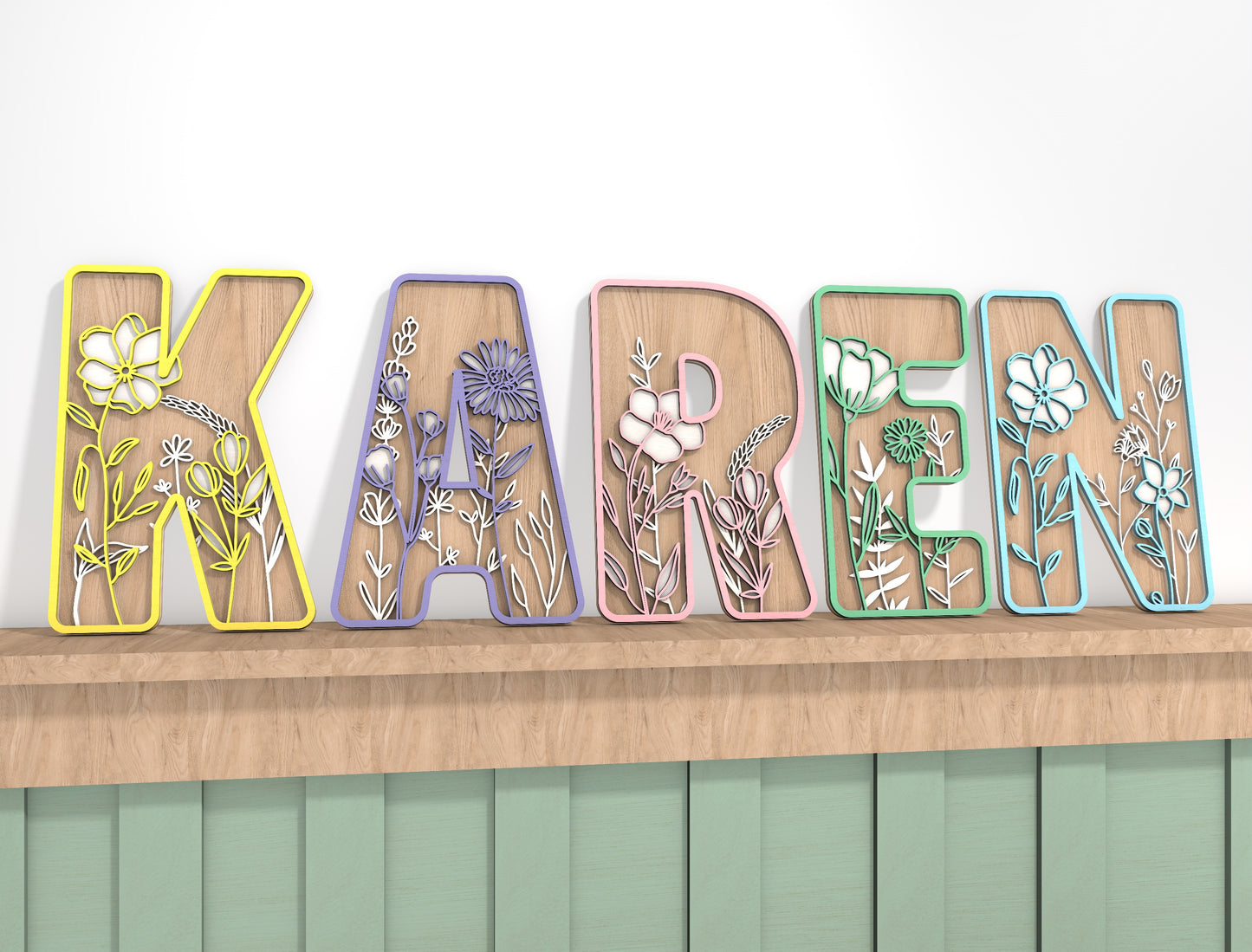 Floral Alphabet SVG Bundle for Glowforge and xTool Laser Cut File