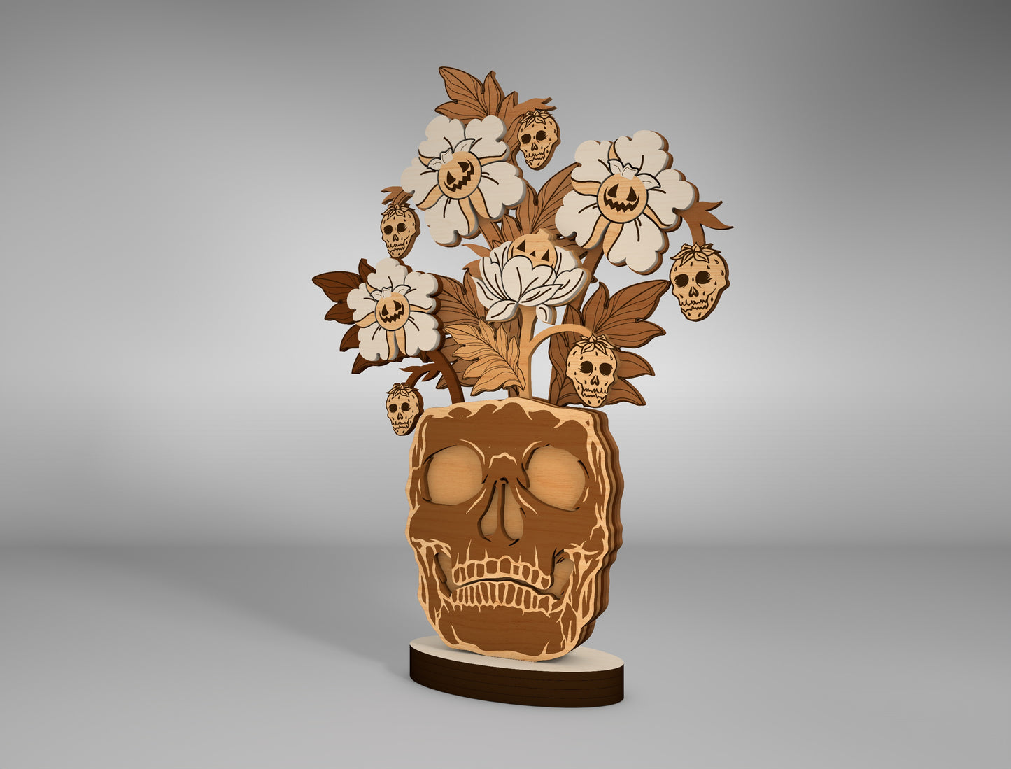 Halloween Pumpkin Flower Multilayer SVG for LightBurn xTool Glowforge