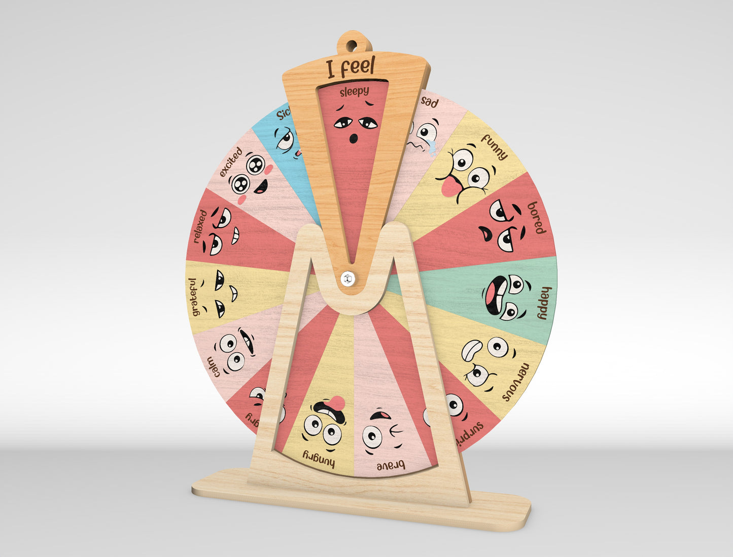 Feelings Wheel SVG for Glowforge xTool Wooden Emotion Chart Laser Cut File
