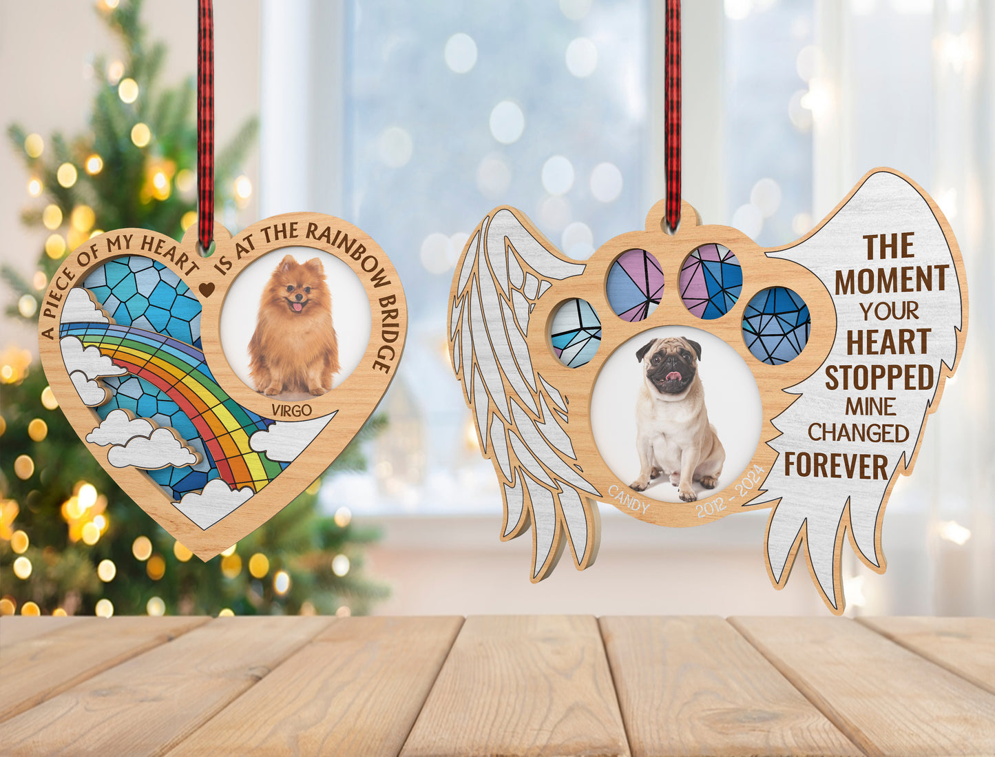 Pet Memorial Angel Wings Ornament SVG Laser Cut File for LightBurn
