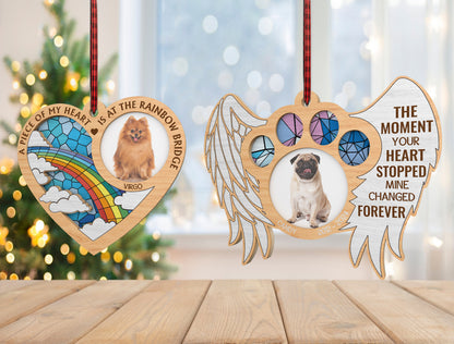 Pet Memorial Angel Wings Ornament SVG Laser Cut File for LightBurn