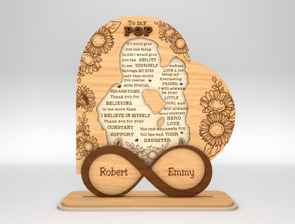 Dad Infinity Love Tabletop Sign SVG Laser Cut File for xTool and Glowforge