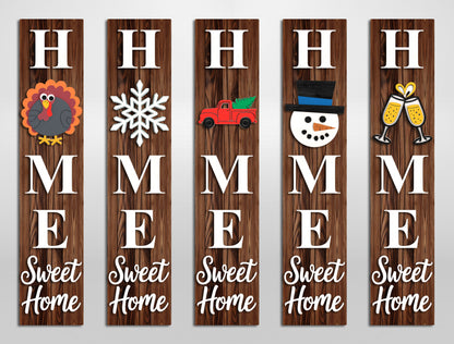 Home Sweet Home Interchangeable Sign SVG Bundle for Glowforge and xTool