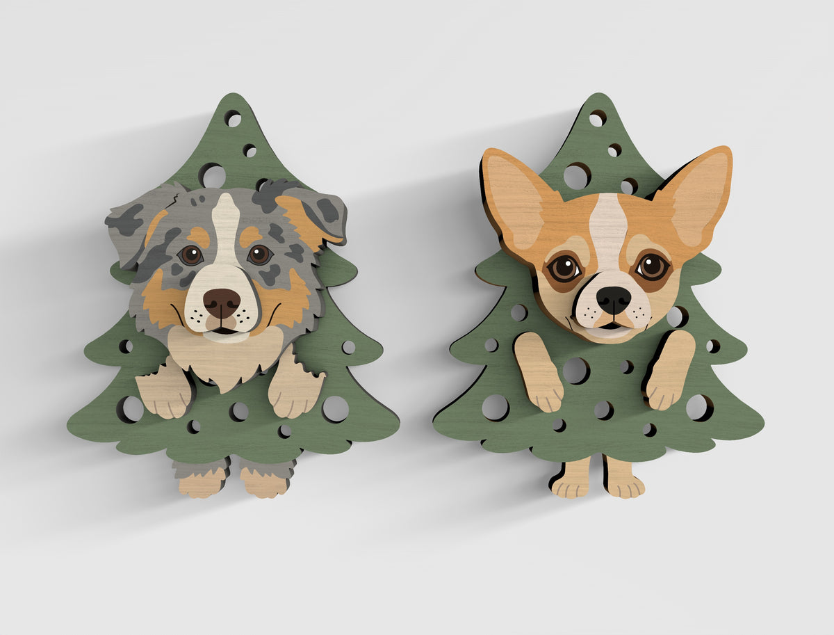 3D Layered Dog Tree Magnet SVG Bundle 21 Designs 5
