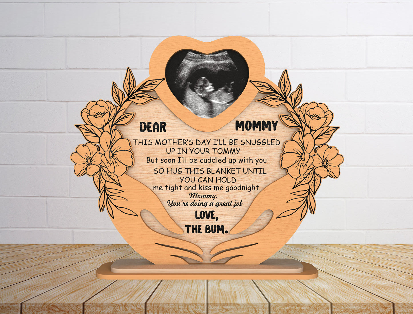 Dear Mommy Ultrasound Sign SVG Pregnancy Announcement for Glowforge