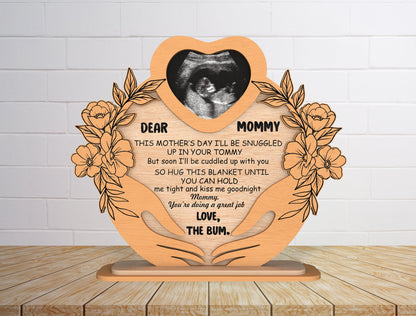 Dear Mommy Ultrasound Sign SVG Pregnancy Announcement for Glowforge