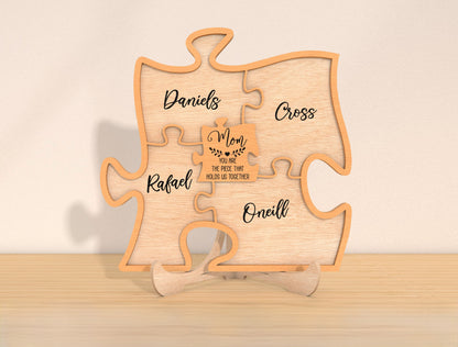Family Puzzle Name Sign SVG Bundle Personalized for Glowforge and xTool