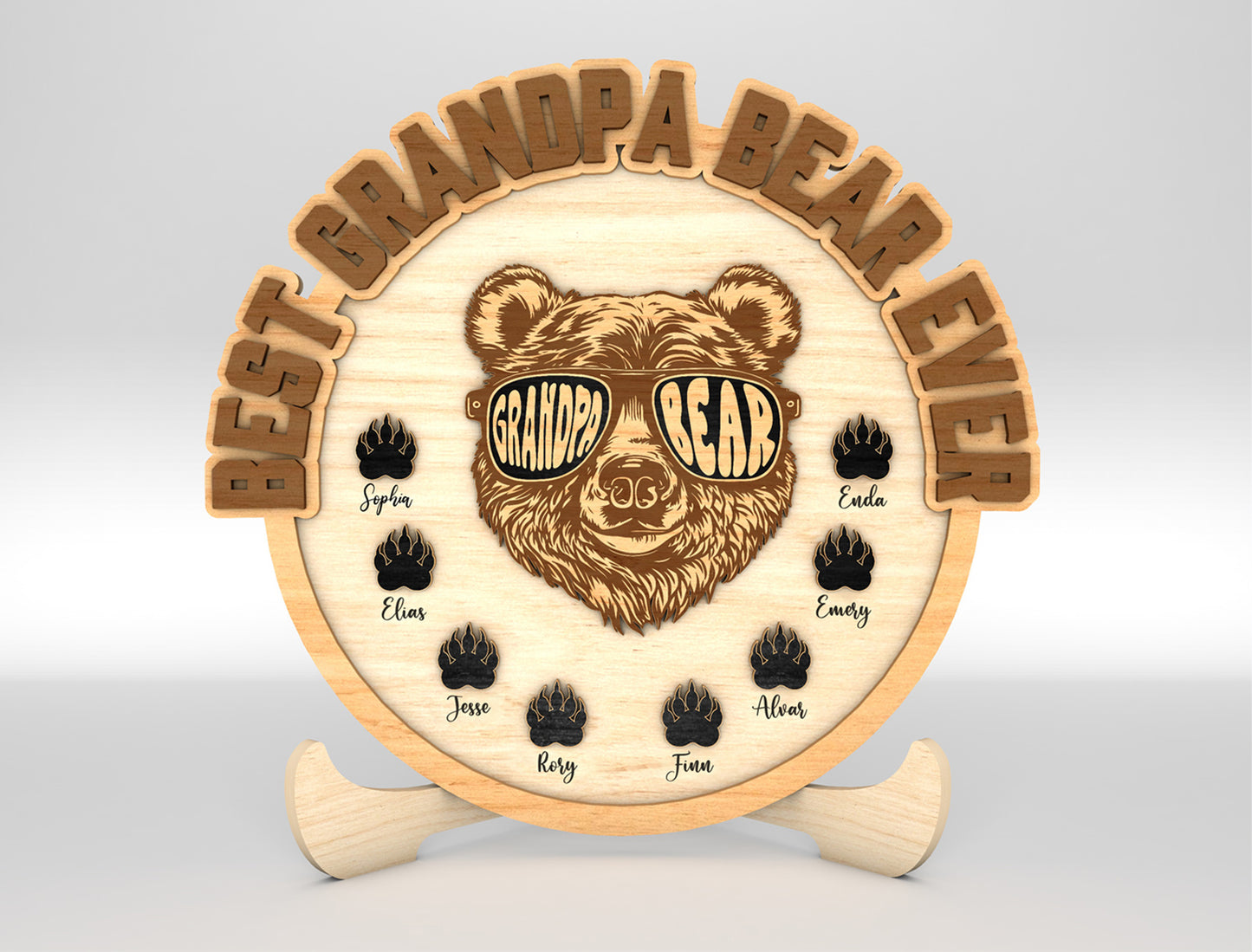 Personalized Daddy Bear Ever SVG Laser Cut File for Glowforge and xTool